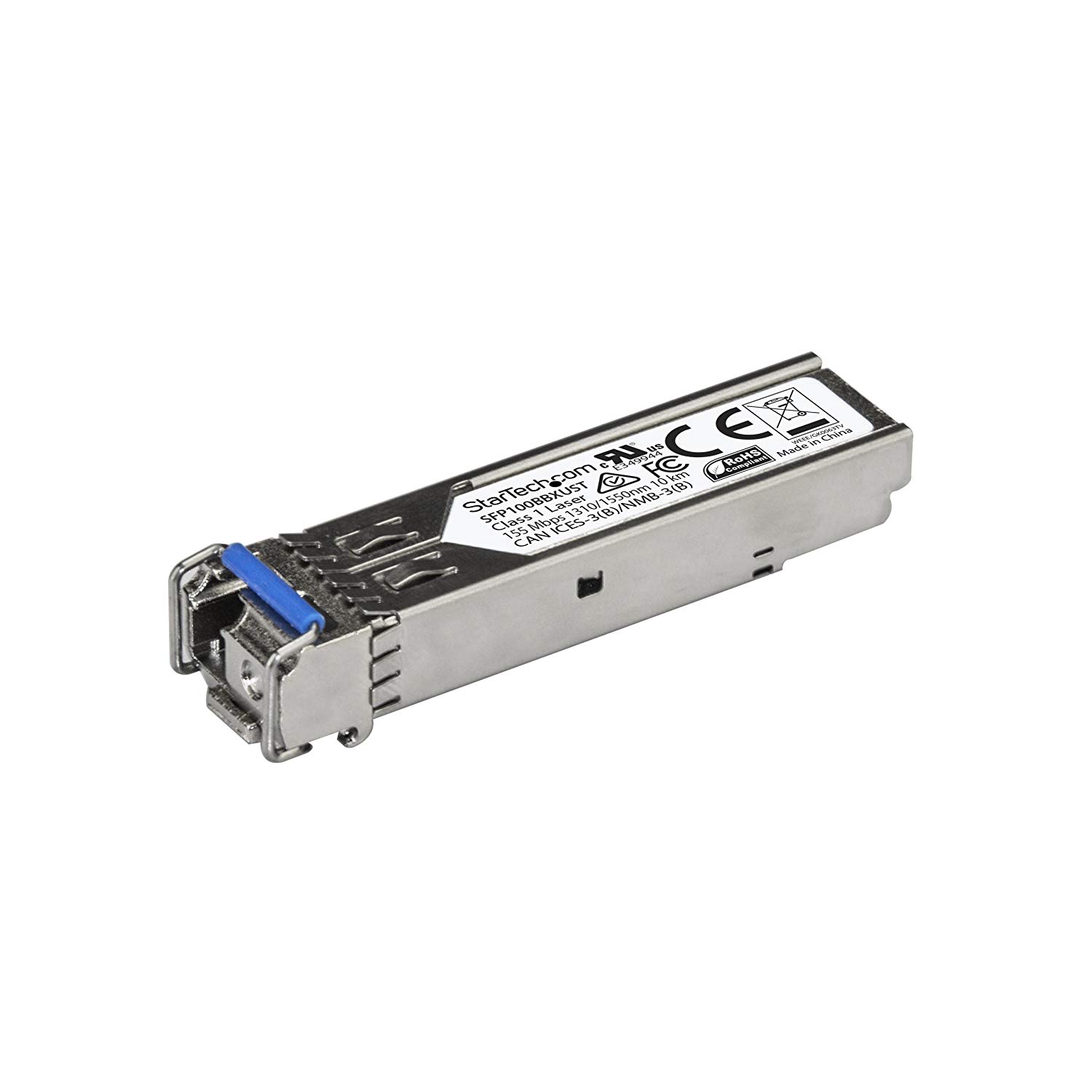StarTech.com MSA Uncoded SFP Module, 100BASE-BX, 100Mb Ethernet BiDi Fiber Single Strand SFP Transceiver, LC 10km