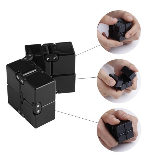 Funxim Infinity Cube Fidget Cube Toy suitable for Adults & Kids, New Version Fidget Finger Toy Stress and Anxiety relief, Killing Time Fidget Toys Infinite Cube suitable for Office Staff (Black) - Image 3