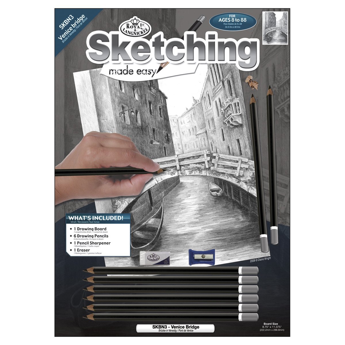Royal & Langnickel Sketching Made Easy A4 Size Venice Bridge Designed Painting Set, Black, Breite: 7.62 cm, Länge: 23.64 cm - Image 2