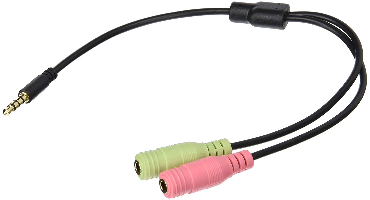 LogiLink CA0021 LogiLink 4-Pin 3.5 mm Stereo Male to 3-Pin Stereo Female Audio Jack Adapter, Black