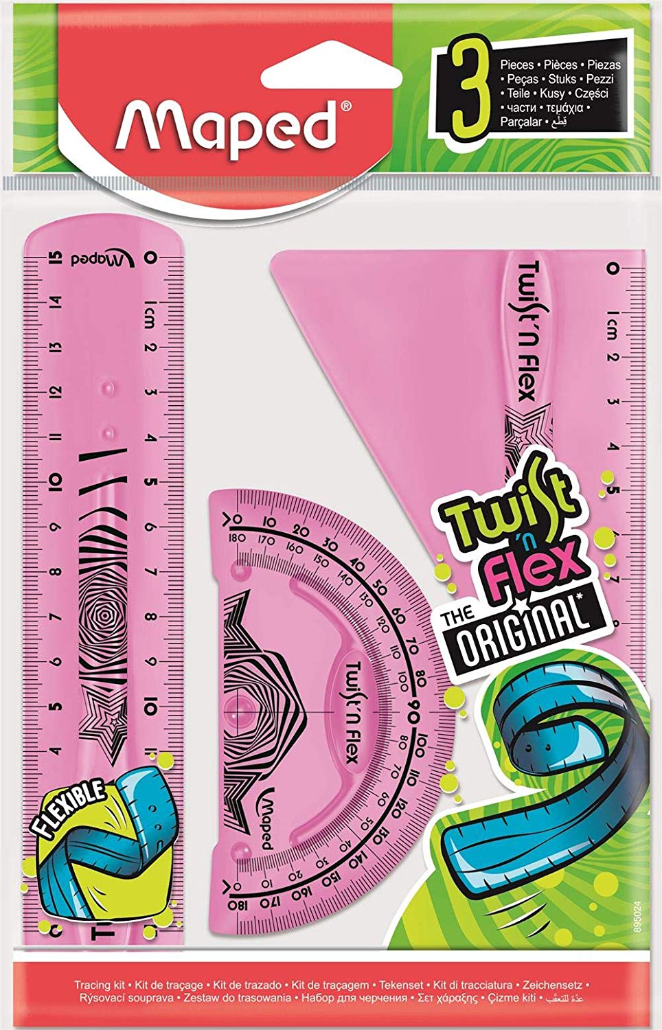 Maped Twist and Flex Three Piece Geometry Set, Assorted Colours - Image 3