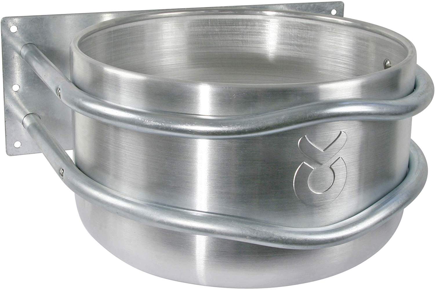 Kerbl 32495 Aluminium Feeding Trough approximately 18 litres with Drain, Straight installation, 44 x 38 x 23 cm