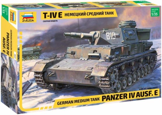 Zvezda 3641 500783641 – 1:35 Tank IV Ausf.E (Sd.161) German, Standing Model Building, Hobby, Crafts, Plastic Construction Kit, Unvarnished
