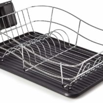 Tower T81400, Dish Rack With Tray-Black, Stainless_Steel, 32 x 43.5 x 15 cm
