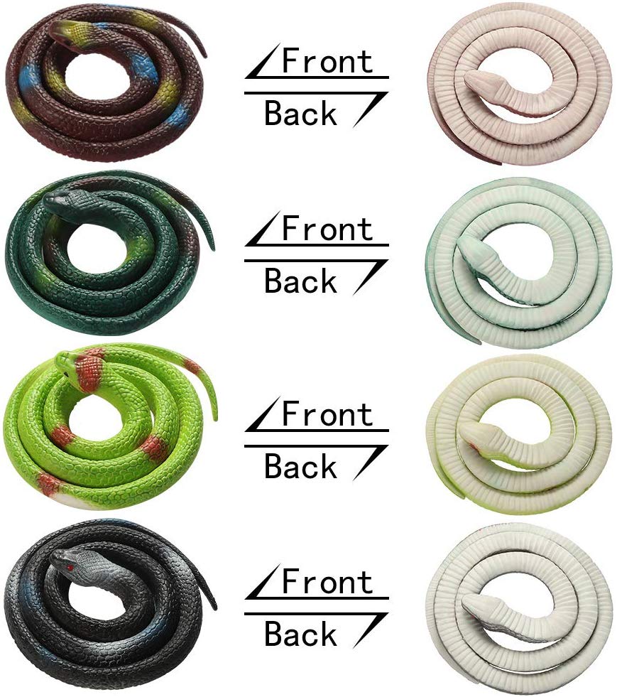 Bolonbi 4-Piece Toy Snakes, 30-Inch Rubber Fake Snakes for April Fool’s Day, Boys’ Favorite, Pool Party, Bathtub Floater - Image 3