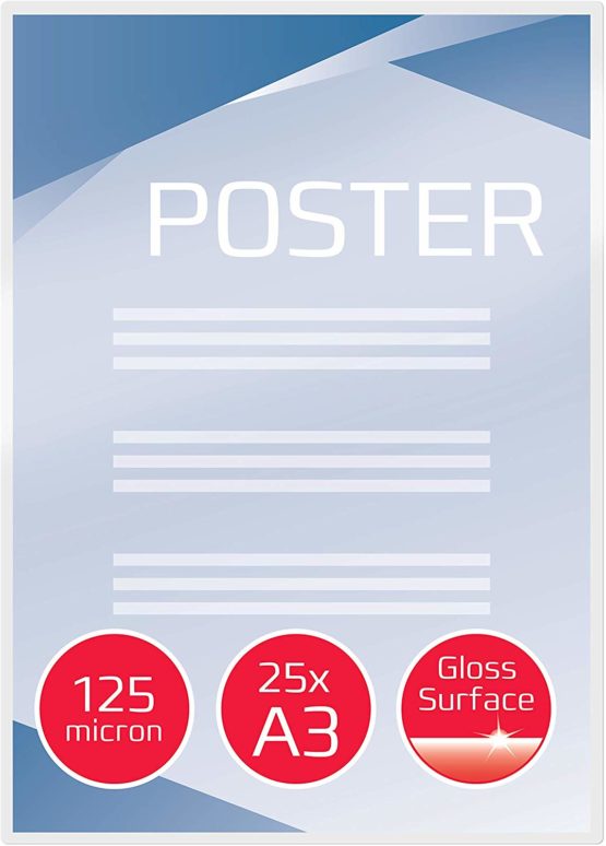 GBC A3 2x125 Micron Gloss Laminating Pouches, Pack of 25, 3747237 - Image 3