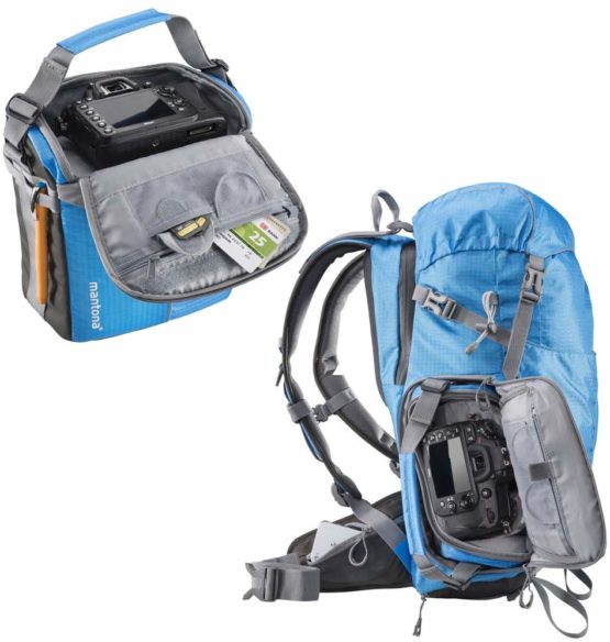 Mantona Elements outdoor backpack (with removable camera bag for DSLR cameras incl. rain cover/laptop compartment/tripod holder) blue - Image 3