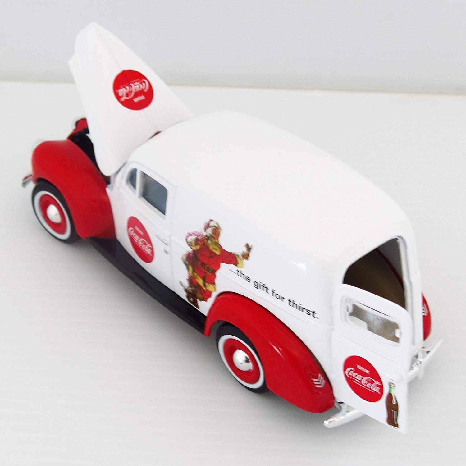 Coca Cola 0.05 Scale 1940 Christmas Ford Sedan Delivery Panel Van Die Cast Collectors Model, Black - Image 3