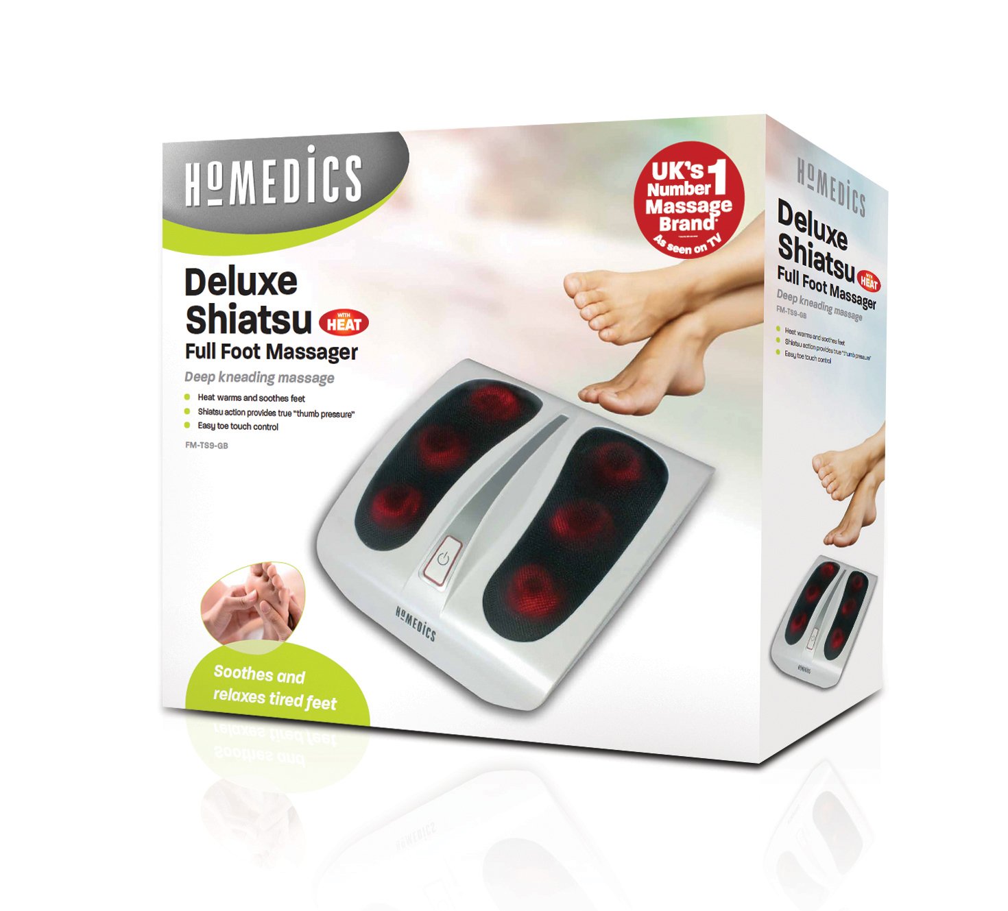 HoMedics Shiatsu Foot Massager with Heat Deep Kneading, Deluxe Heated Foot Massager, 6