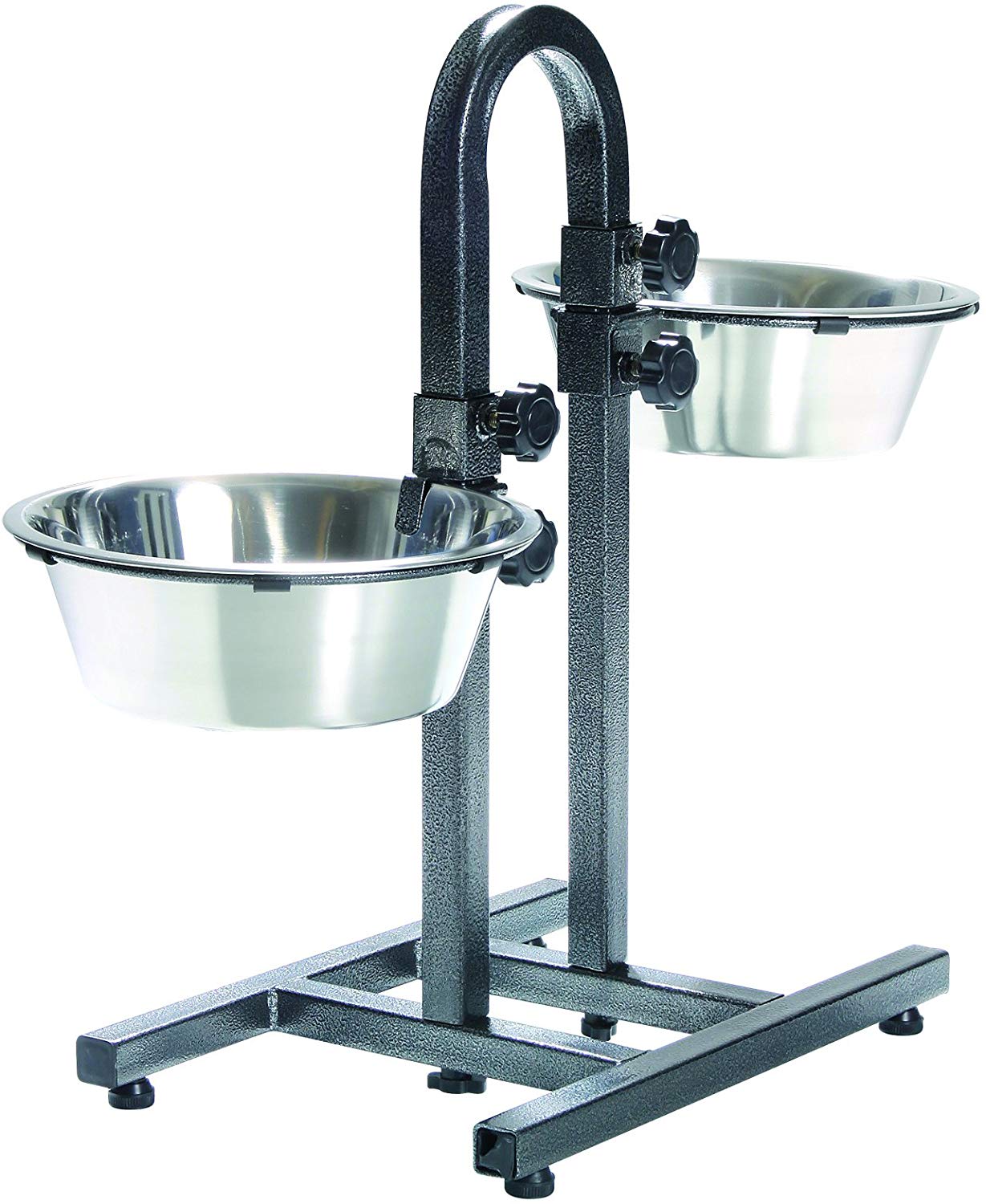 Trixie 2497 Dog Bowl Stand With Separate Height Adjustment 2 x 2.8 L / ø 24 cm, silver, 2 Stück (1er Pack)
