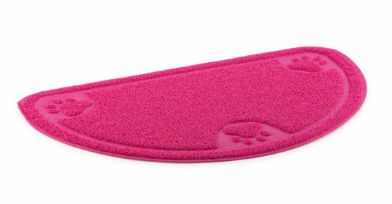Ancol D - Shaped Paw Printing Dog Feeding Mat, Pink