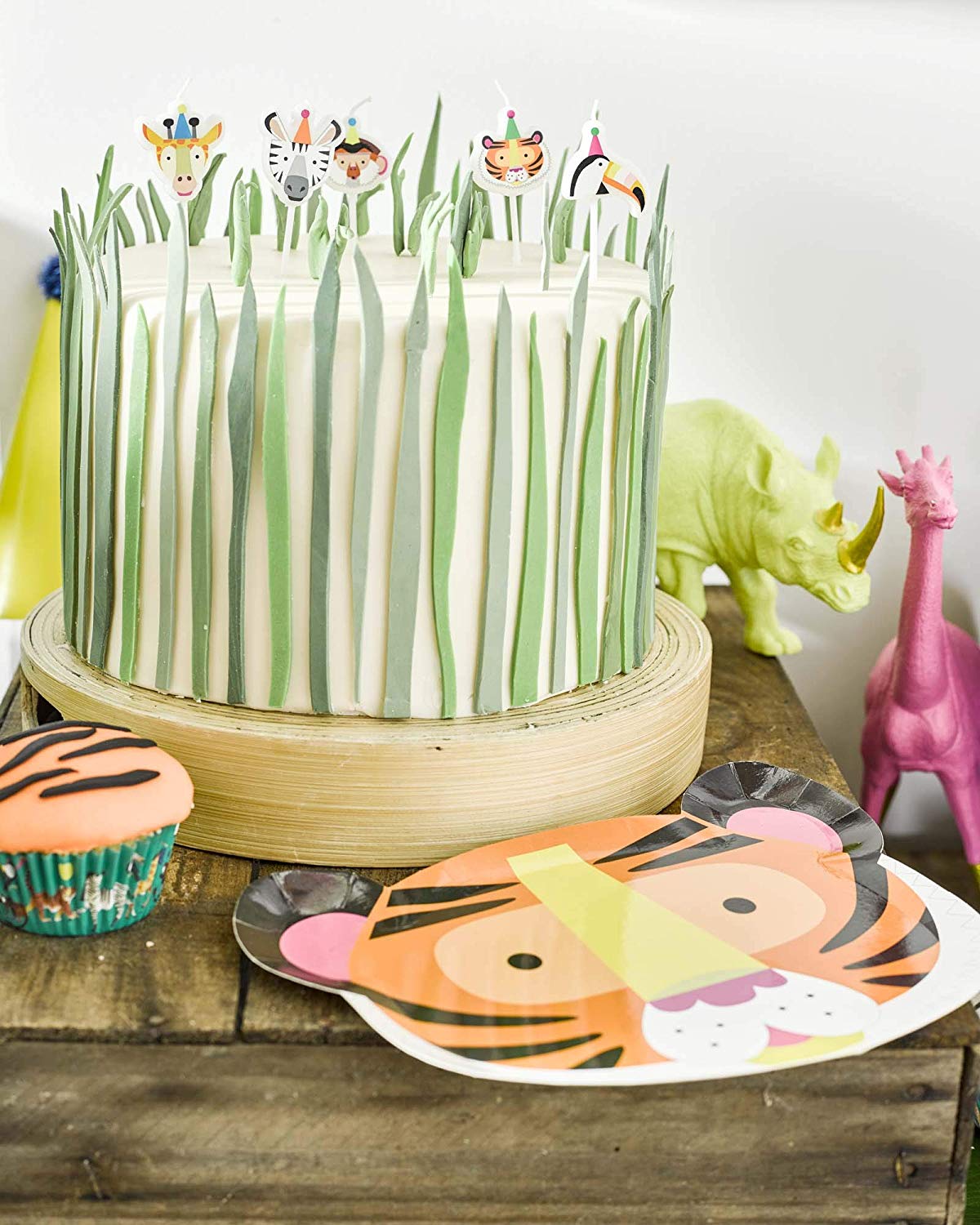 TalkingTablesZoo Animal PartyBirthday Cake CandlesPack of 5Mixed Colours, Kidscandles, Small - Image 3