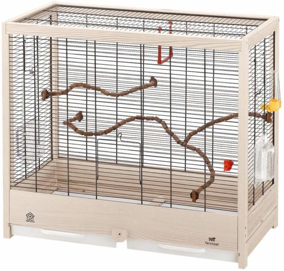 Ferplast Giulietta 5 Bird Wooden Cage, 69 x 34.5 x 58 cm, Black