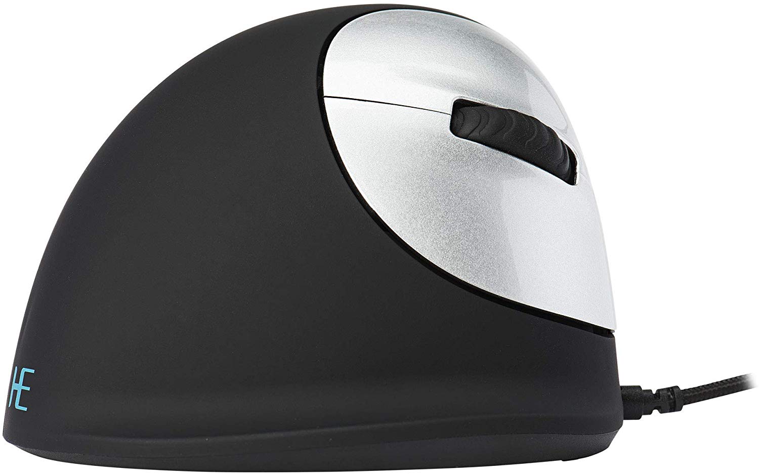 R-Go Tools HE Ergonomic mouse, Medium (165-193mm), Right Handed, wired, 500-3500dpi, black, RGOHE, Silver/Black - Image 3