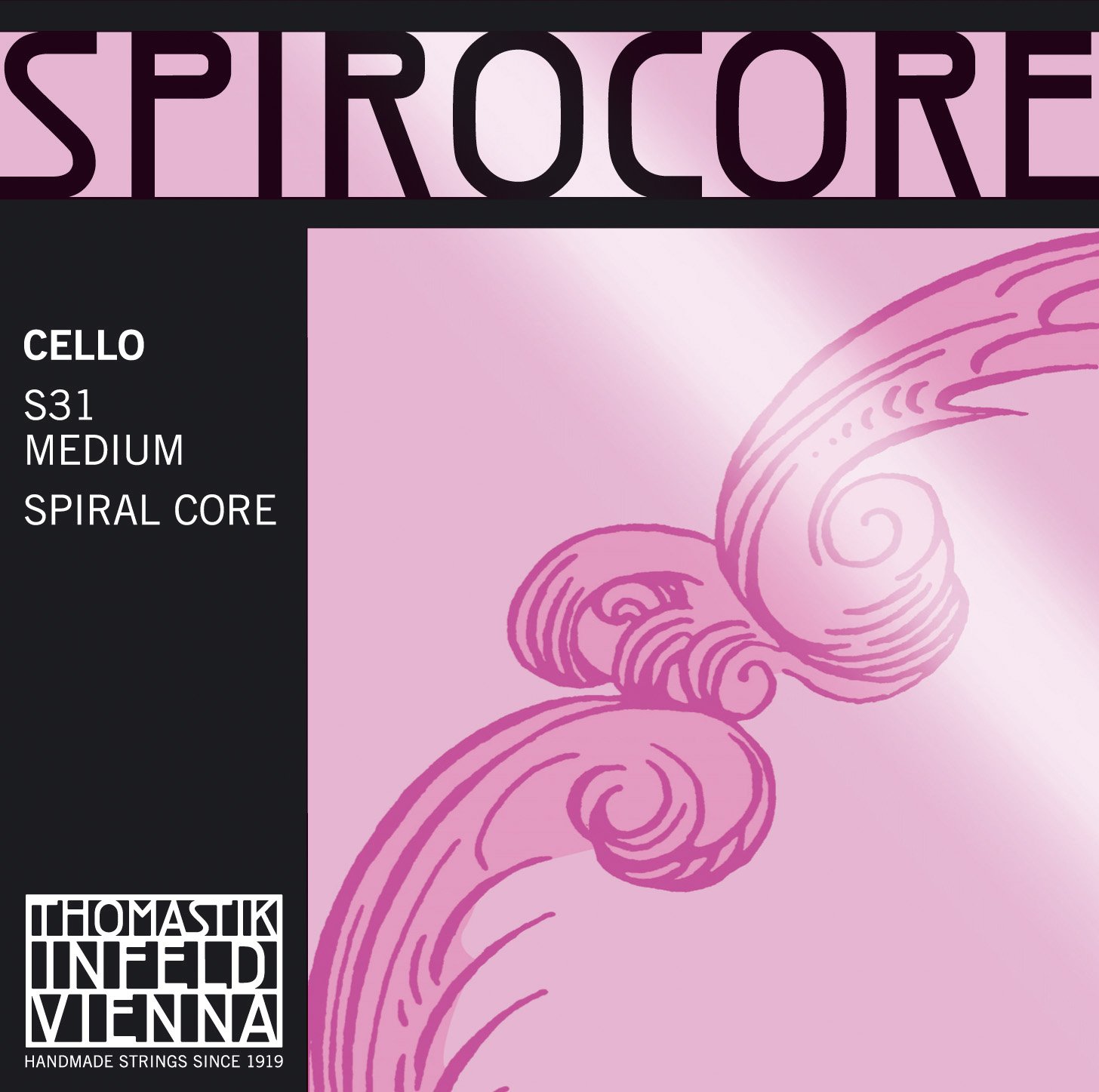 Thomastik single string for cello 4/4 Spirocore - G string spiral rope core, tungsten wound, strong, silver