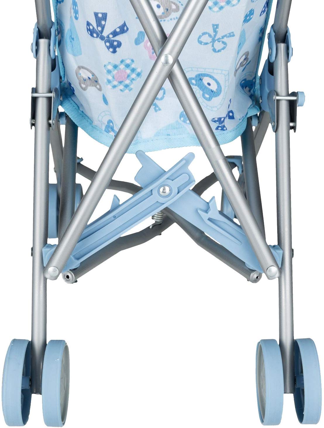 Idena 40069 Folding Doll Buggy, Bear Design (Blue), 26.5*55*41 cm - Image 3
