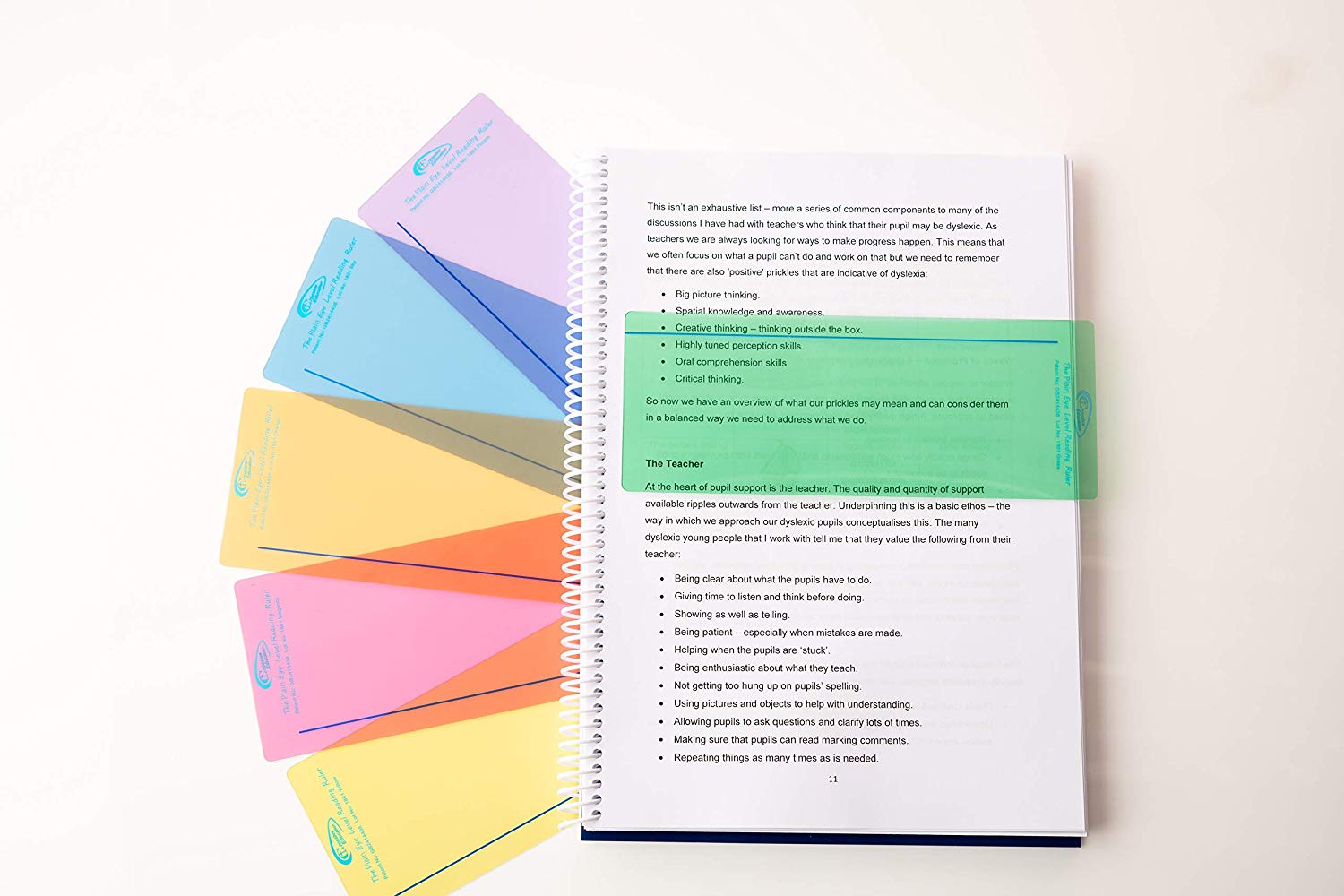 The Original Plain Window Reading Ruler Overlays - Multi-Colour (Pack of 10) by Crossbow Education UK- Dyslexia Aids and Visual Stress Specialists - Image 3
