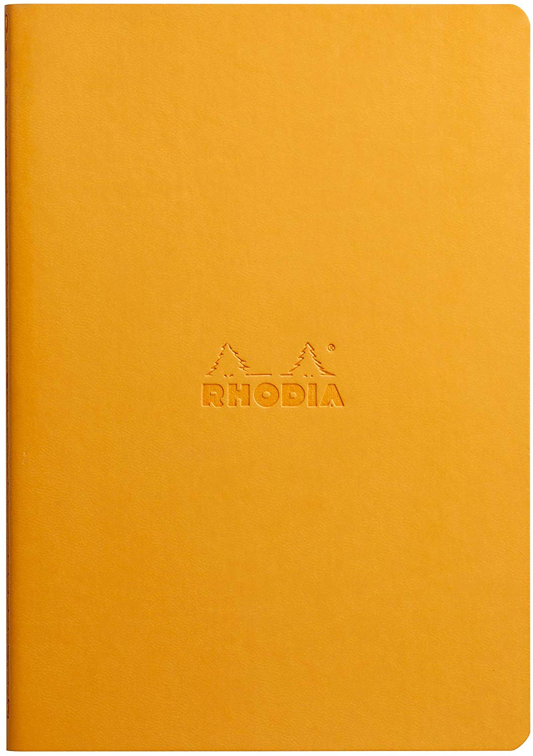 RHODIA 116415C, Soft Orange Textile Stitch Notebook, A5, Lined, 64 pages, Ivory Clairefontaine Paper 90 g/m