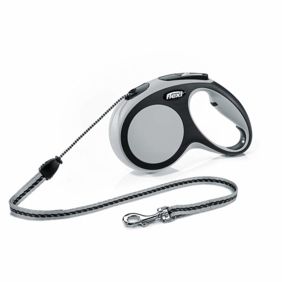 Flexi New Comfort Retractable Cord Lead, Medium, 8 m, Grey