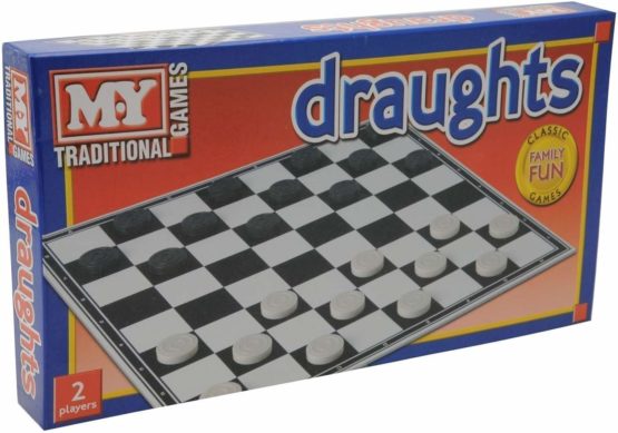 KandyToys M.Y Draughts Game - Traditional Checkers Board Game for Kids & Adults