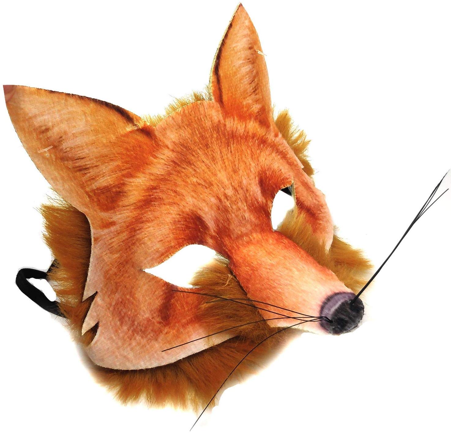 Adult Kids Mr Fox Realistic Fake Fur Mad Hatter Tea Fancy Dress Hunt Animal Carnival Book Week Mask, Multi
