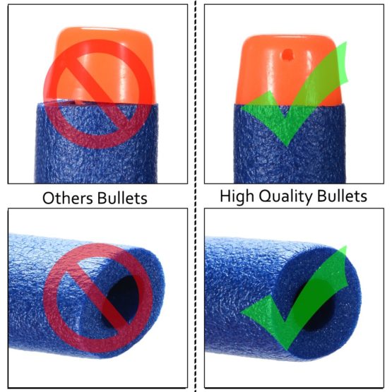 NIWWIN 100 Pcs 7.2cm Refill Foam Darts Bullet for Nerf N-strike Elite Series Blasters Kid Nerf Toy Gun Refill Pack Blue - Image 4