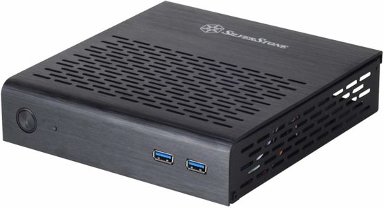 SilverStone SST-PT13B-USB3.0 - Petit Thin Mini-ITX Silent Computer Case, USB3.0, black