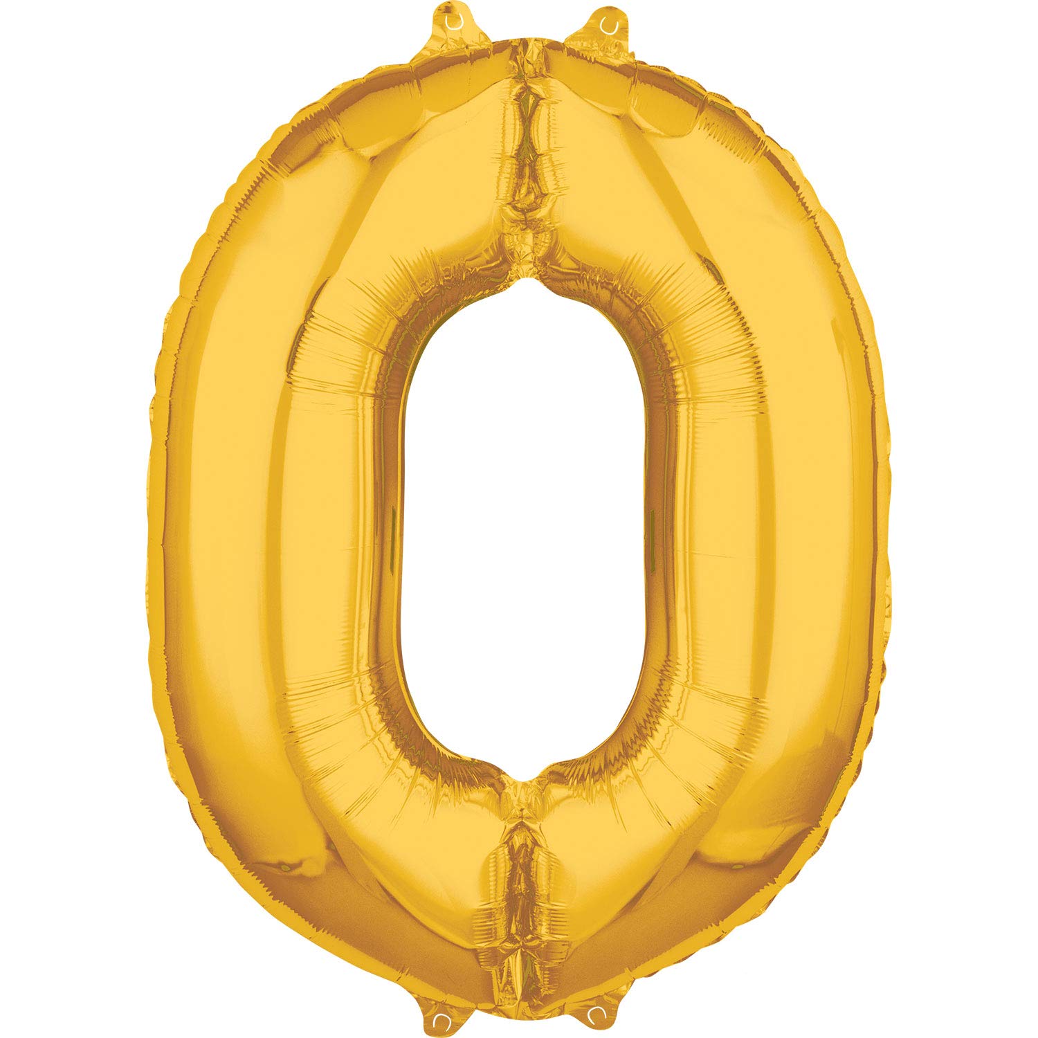 Amscan 3655201 Mid Size Number 0 Gold, Gold 26'', Large