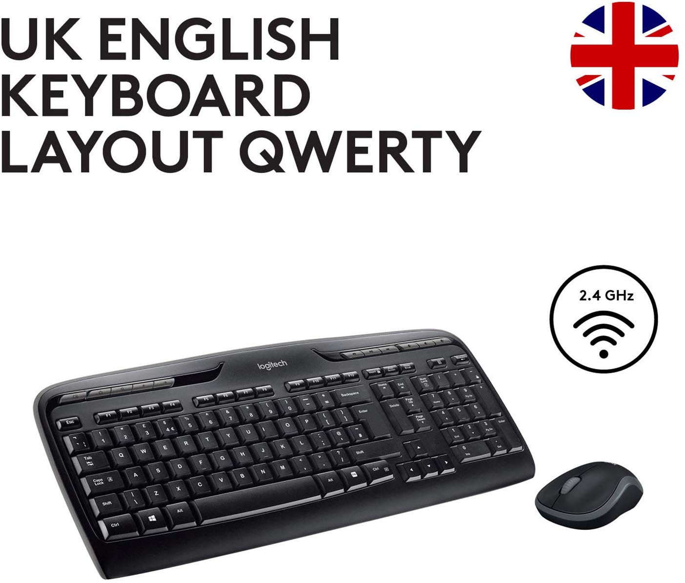 Logitech MK330 Wireless Keyboard and Mouse Combo for Windows 2.4 GHz Wireless with USB-Receiver, Portable Mouse - Image 3