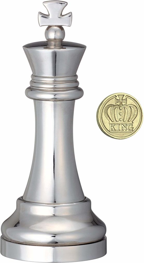 Eureka 473686 King Cast Chess Game, Silver