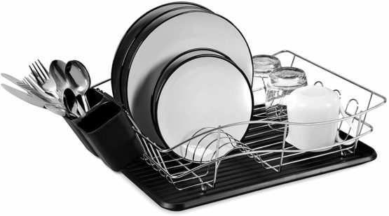 Tower T81400, Dish Rack With Tray-Black, Stainless_Steel, 32 x 43.5 x 15 cm - Image 2