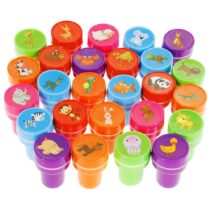 Faburo 26 PCS Assorted Cute Carton Animal Stampers Kit Tool Set, Self Inking Stamps for Kids