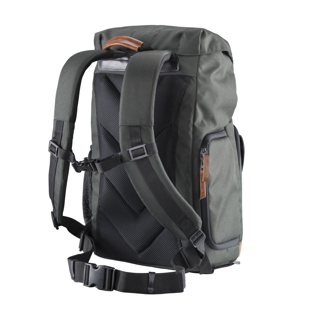 Mantona Luis Retro photo backpack with genuine leather applications, incl. rain cover - Image 2
