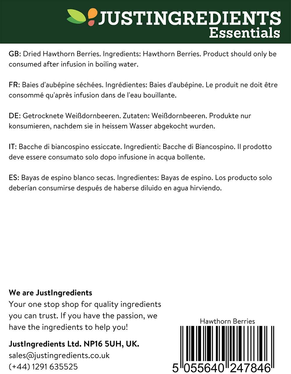 JustIngredients Essentials Hawthorn Berries, 500 g - Pack of 2, 500 g, Pack of 2 - Image 3
