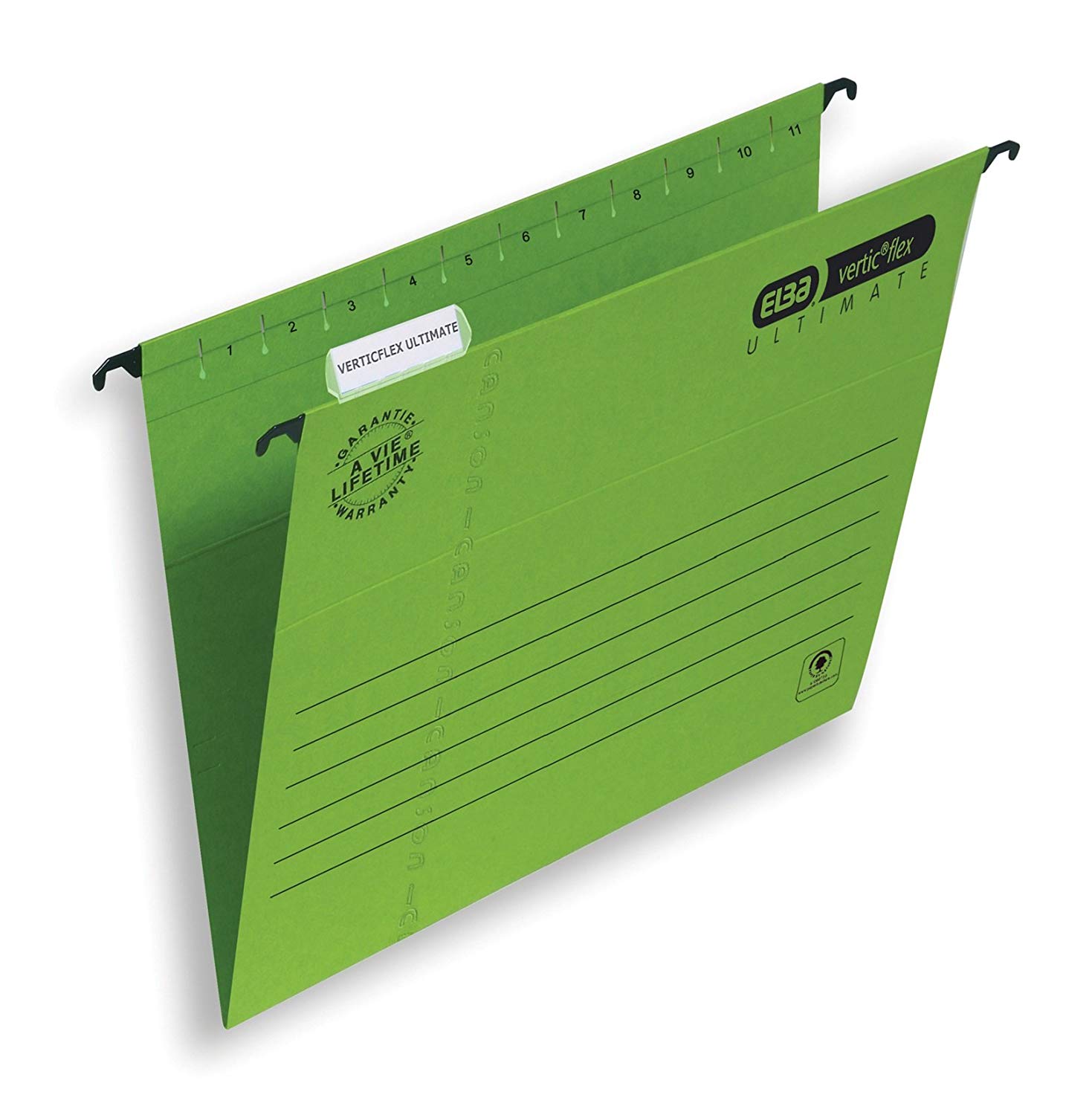 Elba Ultimate A4 Manilla Verticflex Suspension Files, V-Base, 240 gsm - Green (Pack of 25)
