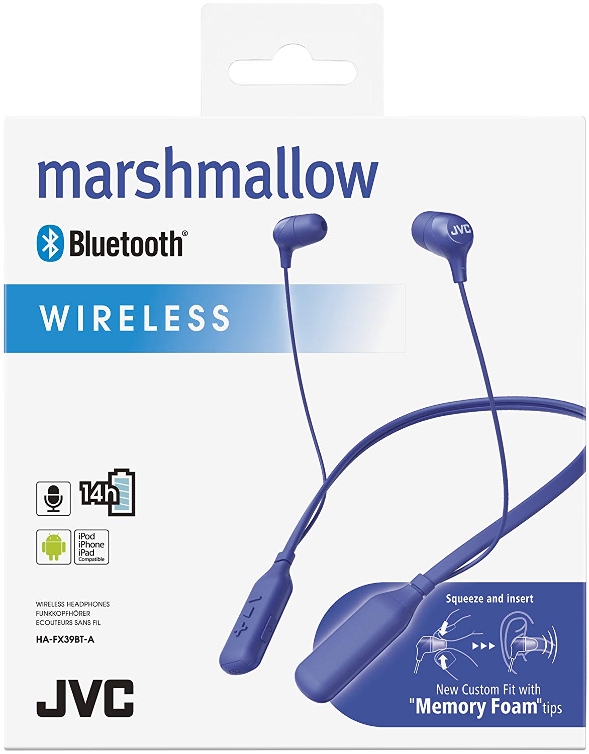 JVC Marshmallow Wireless Bluetooth Sports In Ear Headphones Earphones with Neckband - Image 2