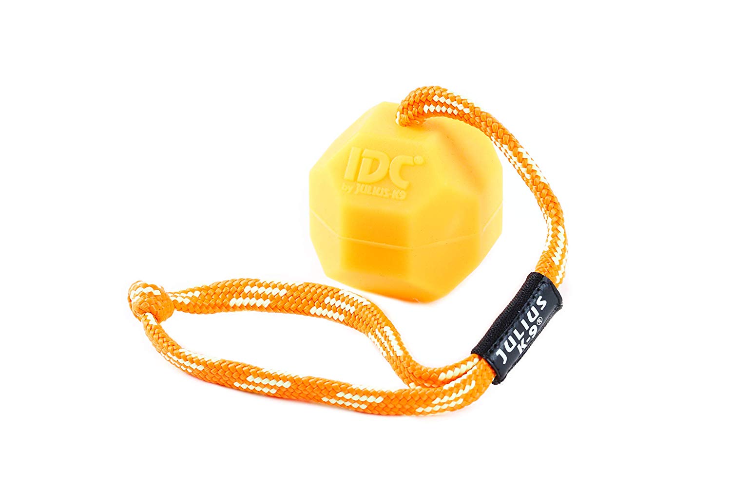 JULIUS-K9 IDC Neon Fluorescent Ball with String, 60 mm, Orange - Soft version, Orange (Soft version)