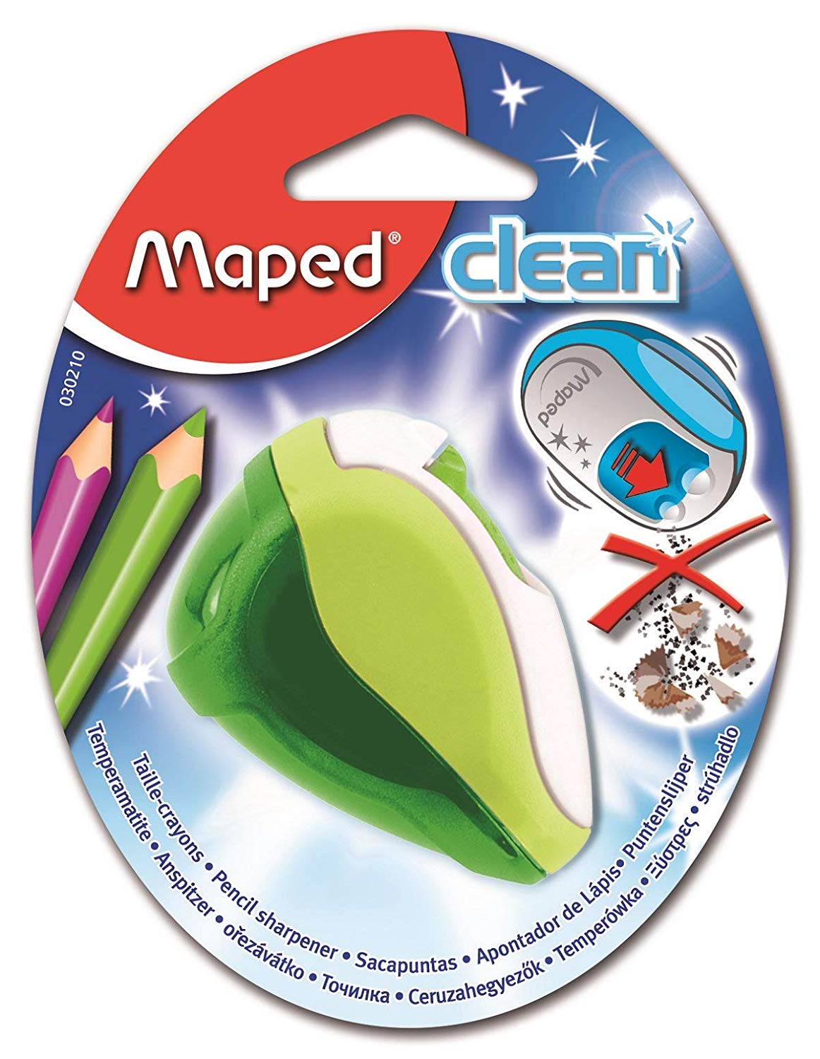 Maped Clean Pencil Sharpener with Reserve, Clean System That Doesn’t