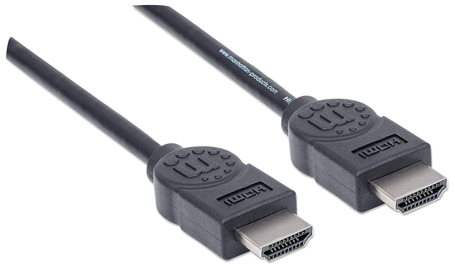 Manhattan HDMI Cable, 4K@30Hz (High Speed), 1.8m, Male to Male, Black, Ultra HD 4k x 2k, Fully Shielded, Gold Plated Contacts, Polybag - Image 2