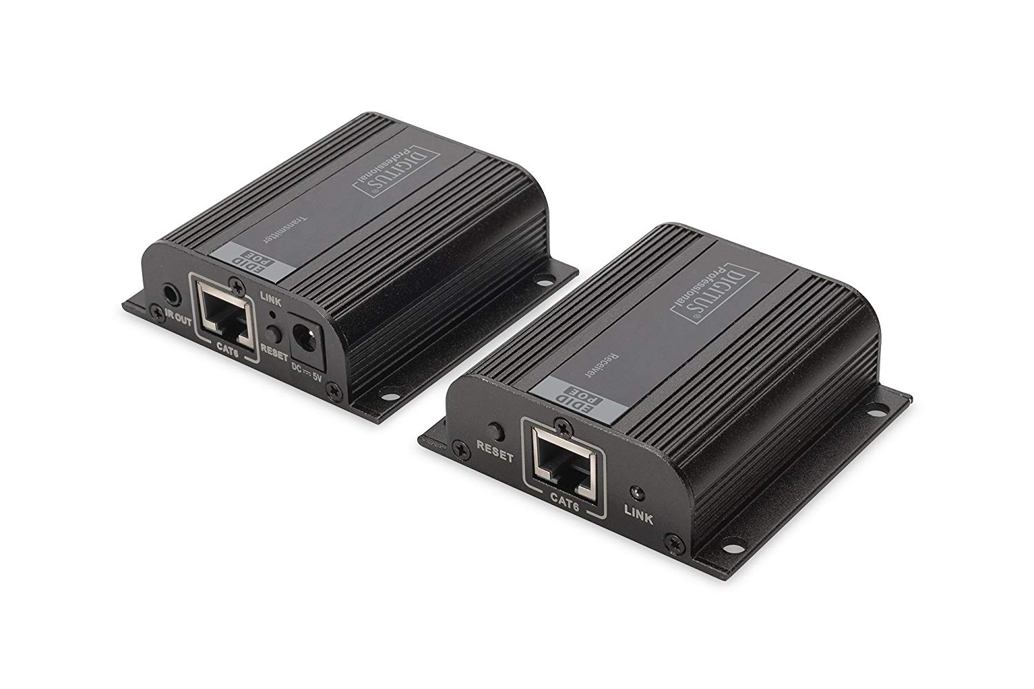 DIGITUS HDMI Extender Set, 50 m over network cable (CAT 6/6a/7), EDID, 1x HDMI loop out, FHD, 1080p, black, 50 meters - Image 2