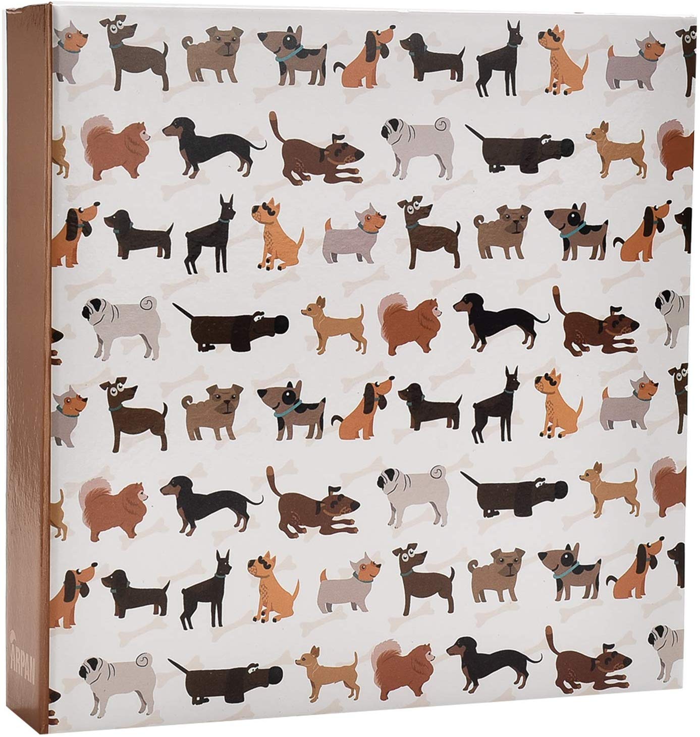 Arpan Cute Dog Photo Album Slip In Case Memo Album 6x4" for 200 Photos Scotty Dogs, 23 X 23 cm