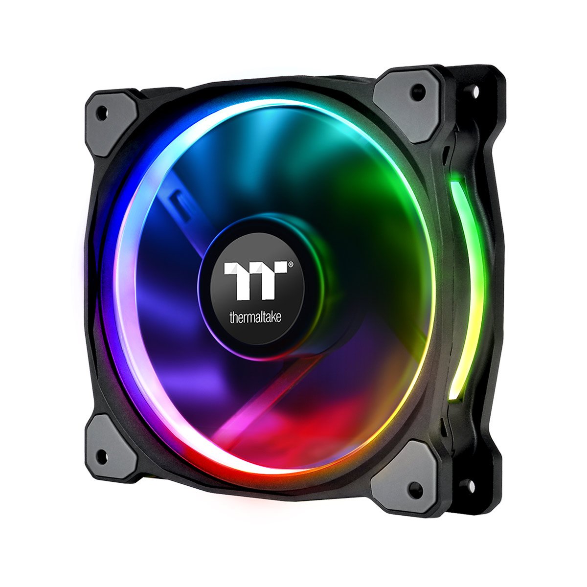 Thermaltake CL-F053-PL12SW-A Riing Plus 12 LED RGB Radiator Fan - Black (Pack of 3), red / green / blue, 3 PACK - Image 2