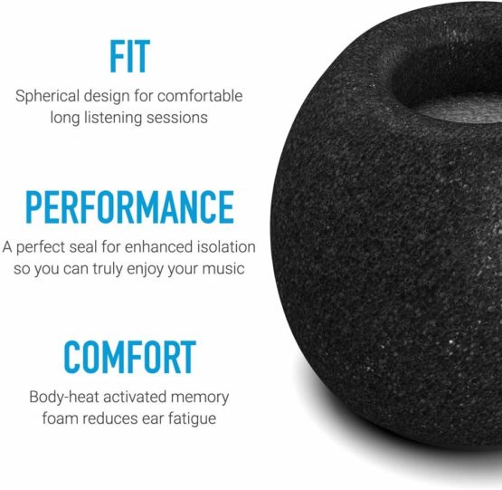 Comply SmartCore Audio Pro Premium Memory Foam Earphone Tips, Fits Most Earphones, Noise Cancelling Soft Earbud Tips Conform to Your Ear for A Comfortable Secure Fit, with WaxGuard (Medium, 3 Pairs) - Image 3