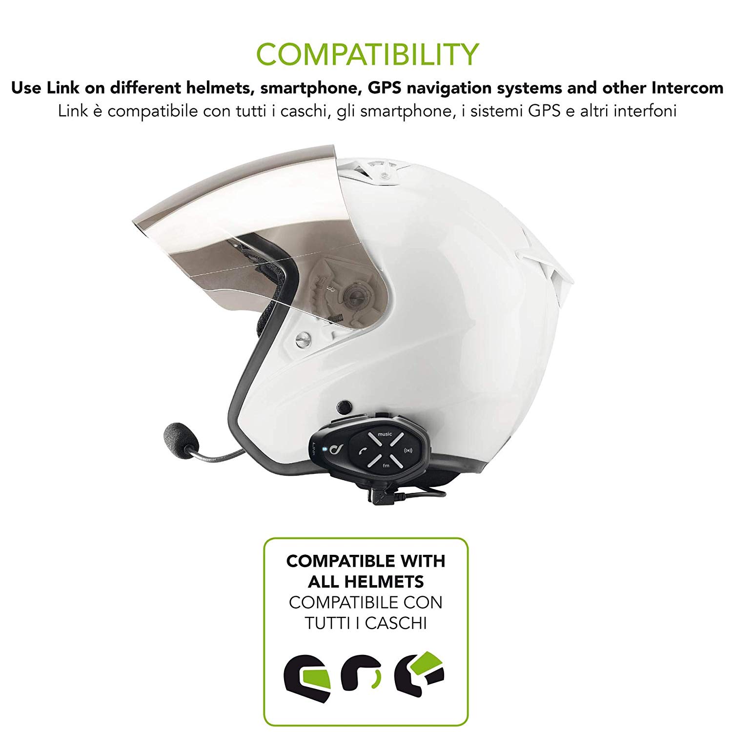 Interphone INTERPHOLINKTP Motorcycle Bluetooth Headset intercom, Black, Medium - Image 4