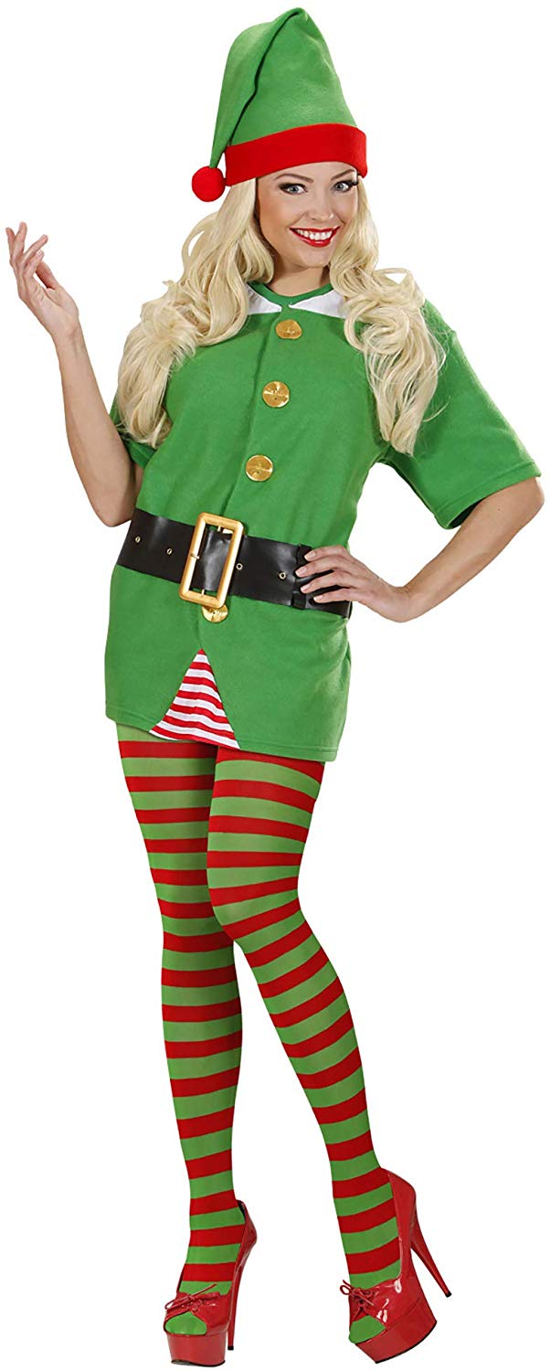 W WIDMANN MILANO Party Fashion, Striped Tights for Women Elves, Gnomes, Pixies, Santa's Helpers, Fairy Tales, Carnival - Image 3