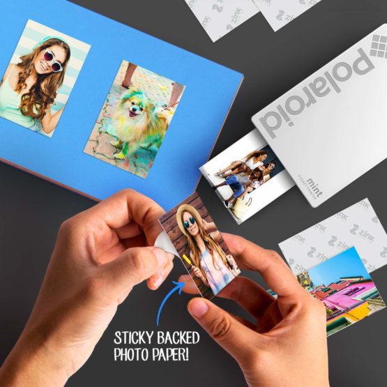 Polaroid Mint Pocket Printer W/ Zink Zero Ink Technology & Built-In Bluetooth for Android & iOS Devices - White - Image 3