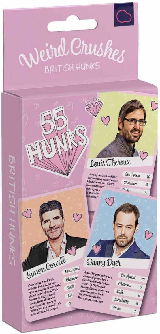 Bubblegum Stuff - Weird Crushes Game - British Hunks | Top Trumps Comedy Card Game | Suitable For Family - Teenagers and Adults