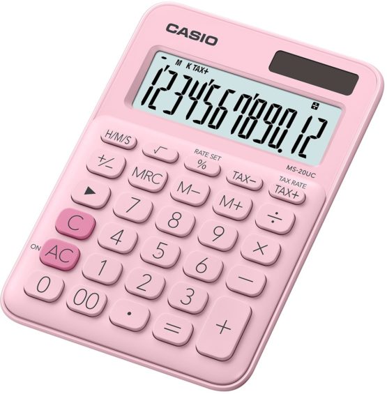 CASIO CALCULATRICE DE Bureau MS-20UC-PK, Rose, Pink