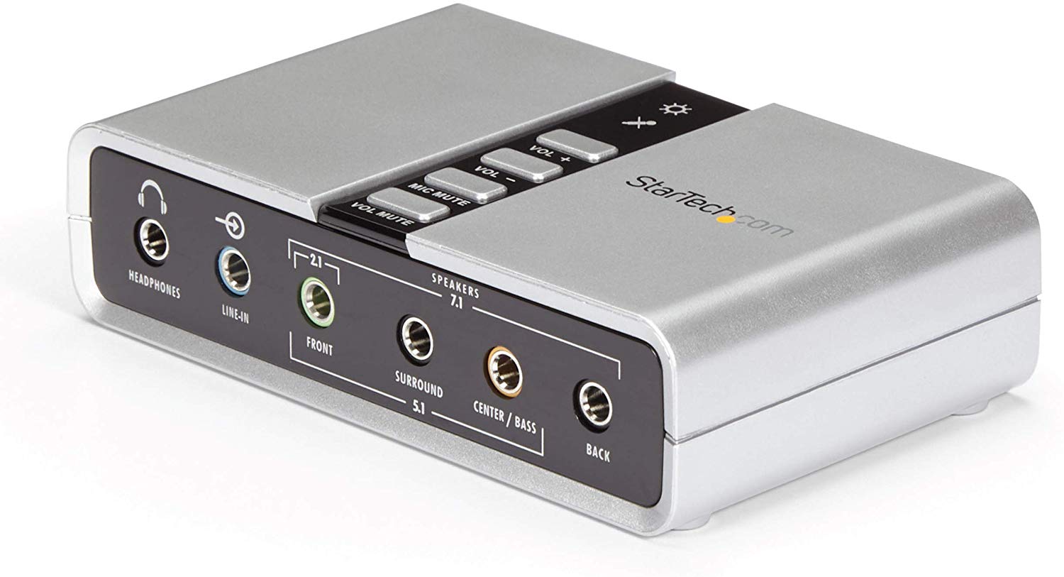 StarTech.com 7.1 USB Sound Card - External Sound Card for Laptop with SPDIF Digital Audio - Sound Card for PC - Silver (ICUSBAUDIO7D)