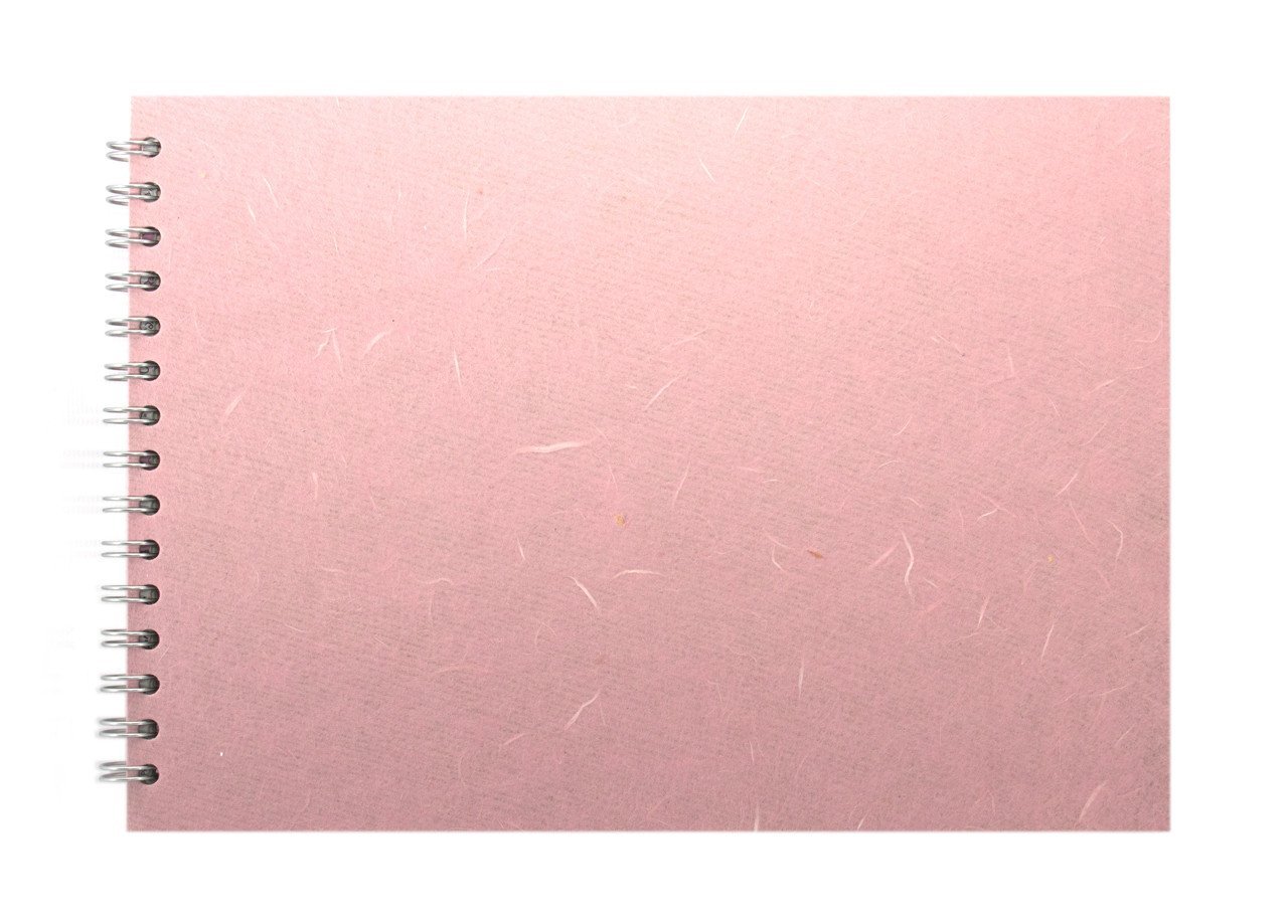 Pink Pig A4 Landscape Sketchbook, Pale Pink